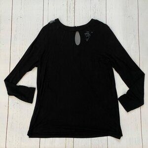 Torrid Black Mesh Cutout Crew Neck Long Sleeve Top